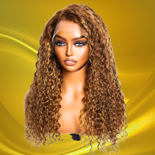 Belle Vie 22-24 Inch Pre-Plucked 13"x4" Lace Front Water Wavy Wig Free Part 200% Density-100% Human Hair