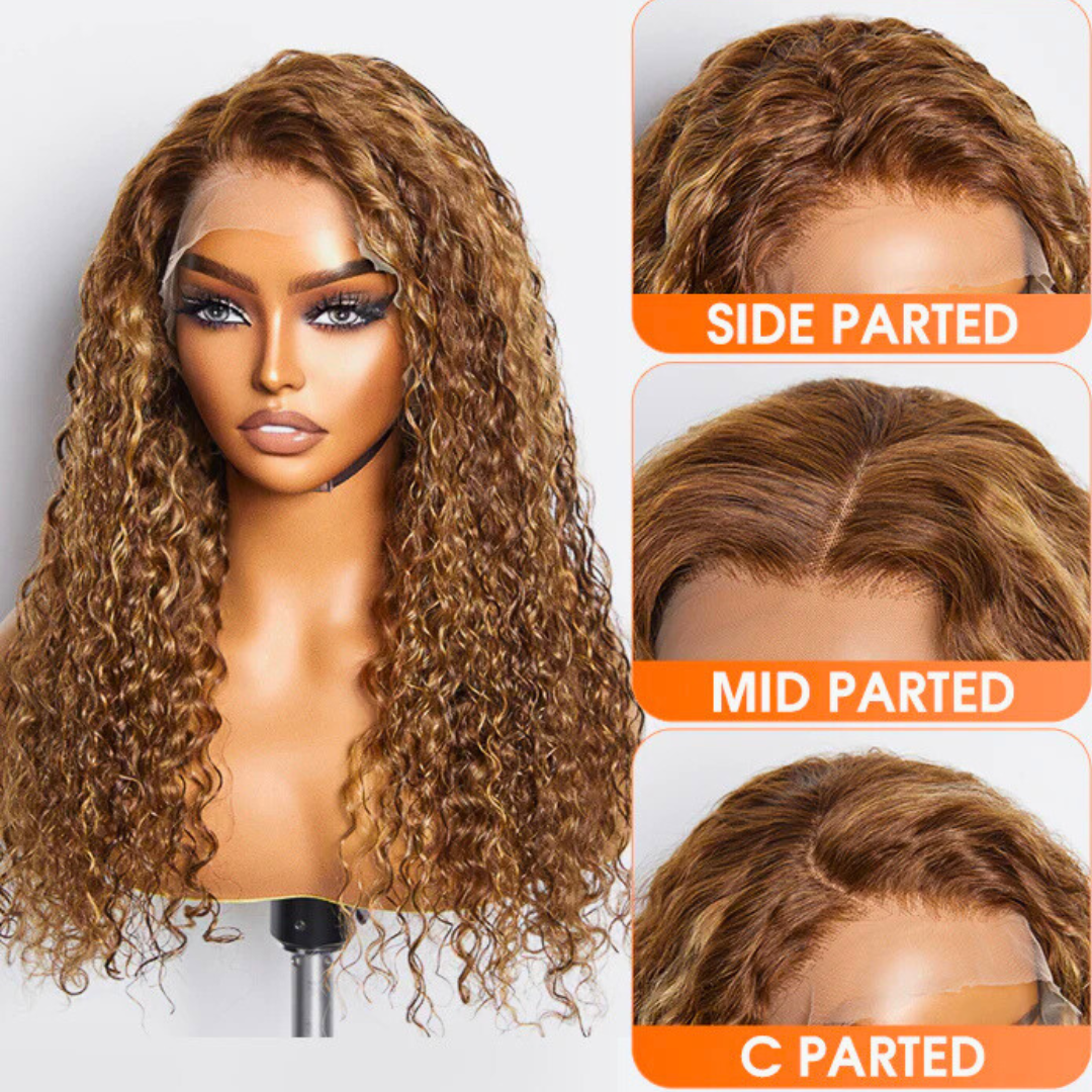 Belle Vie 22-24 Inch Pre-Plucked 13"x4" Lace Front Water Wavy Wig Free Part 200% Density-100% Human Hair