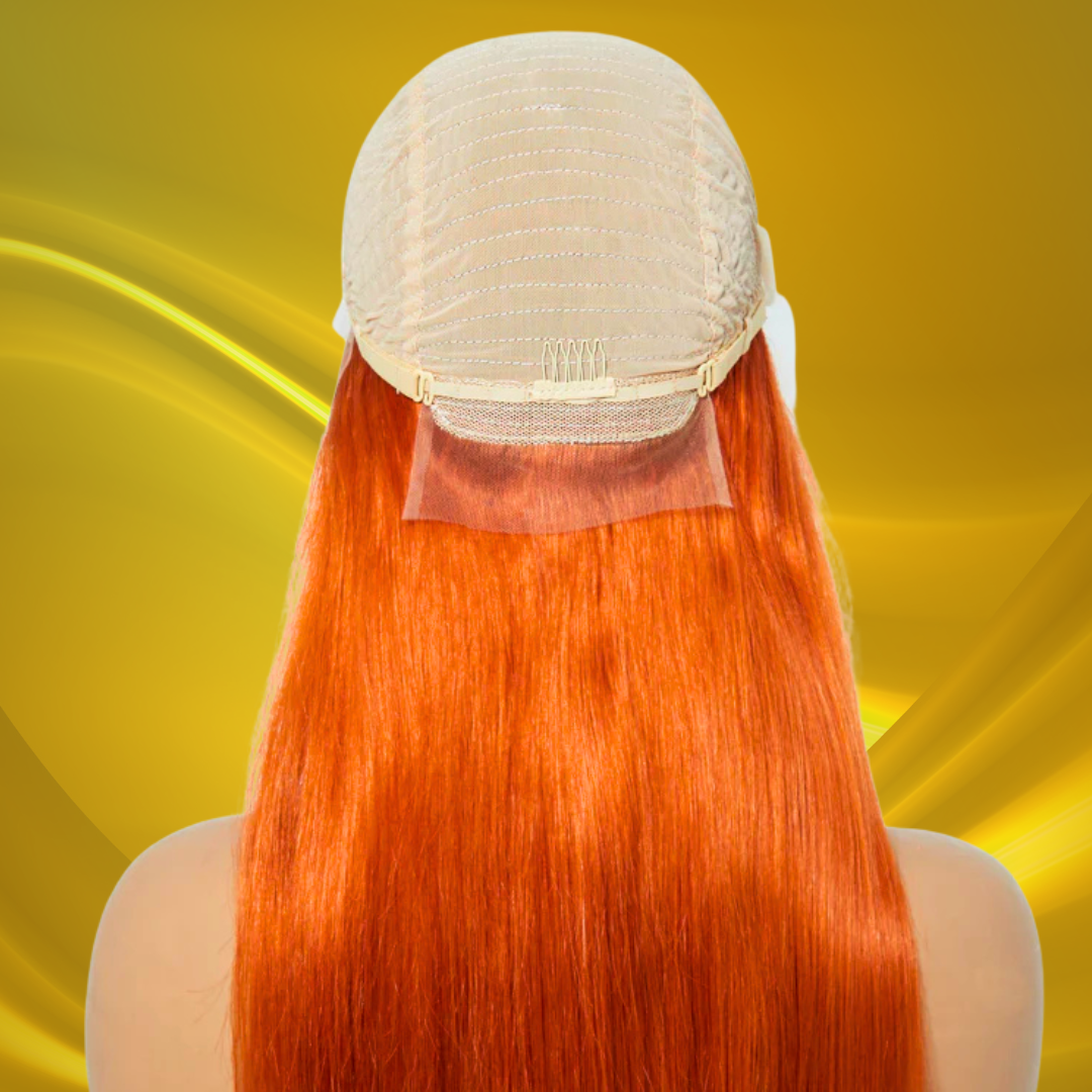 Belle Vie 24 Inches Ginger 13"x4" Lace Front Straight Wig Pre-Plucked Free Part 200% Density-100% Human Hair
